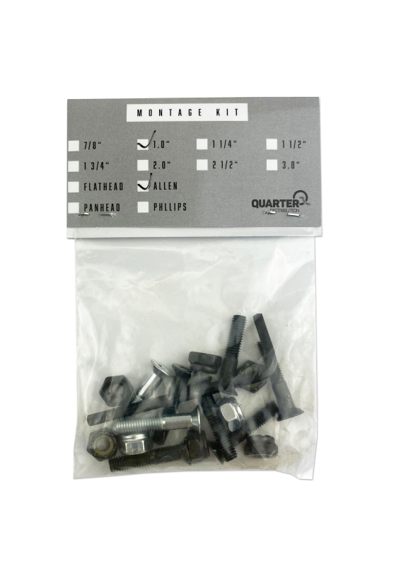 Zupply Montage Set, (6 black, 2 silver) Allen Classic - 1.0"